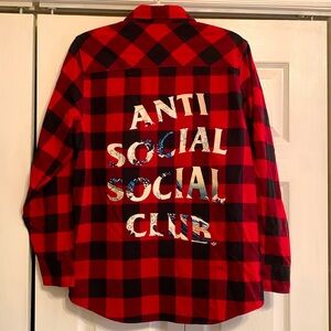 Anti Social Social Club, flannel dress shirt, size small, EUC